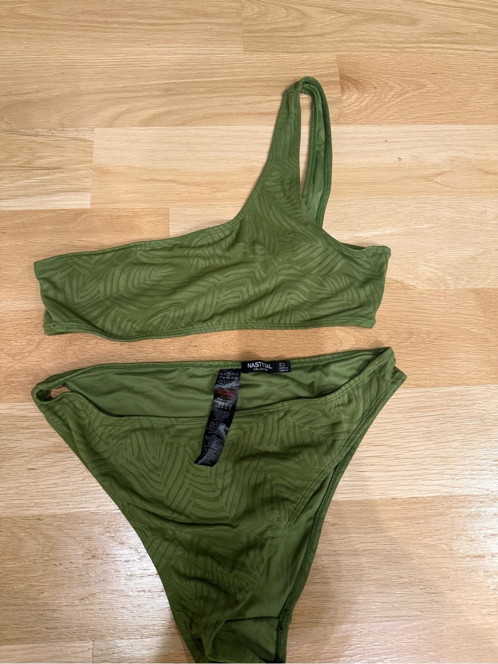 Nasty Gal Olive Green One-Shoulder Bikini - 10